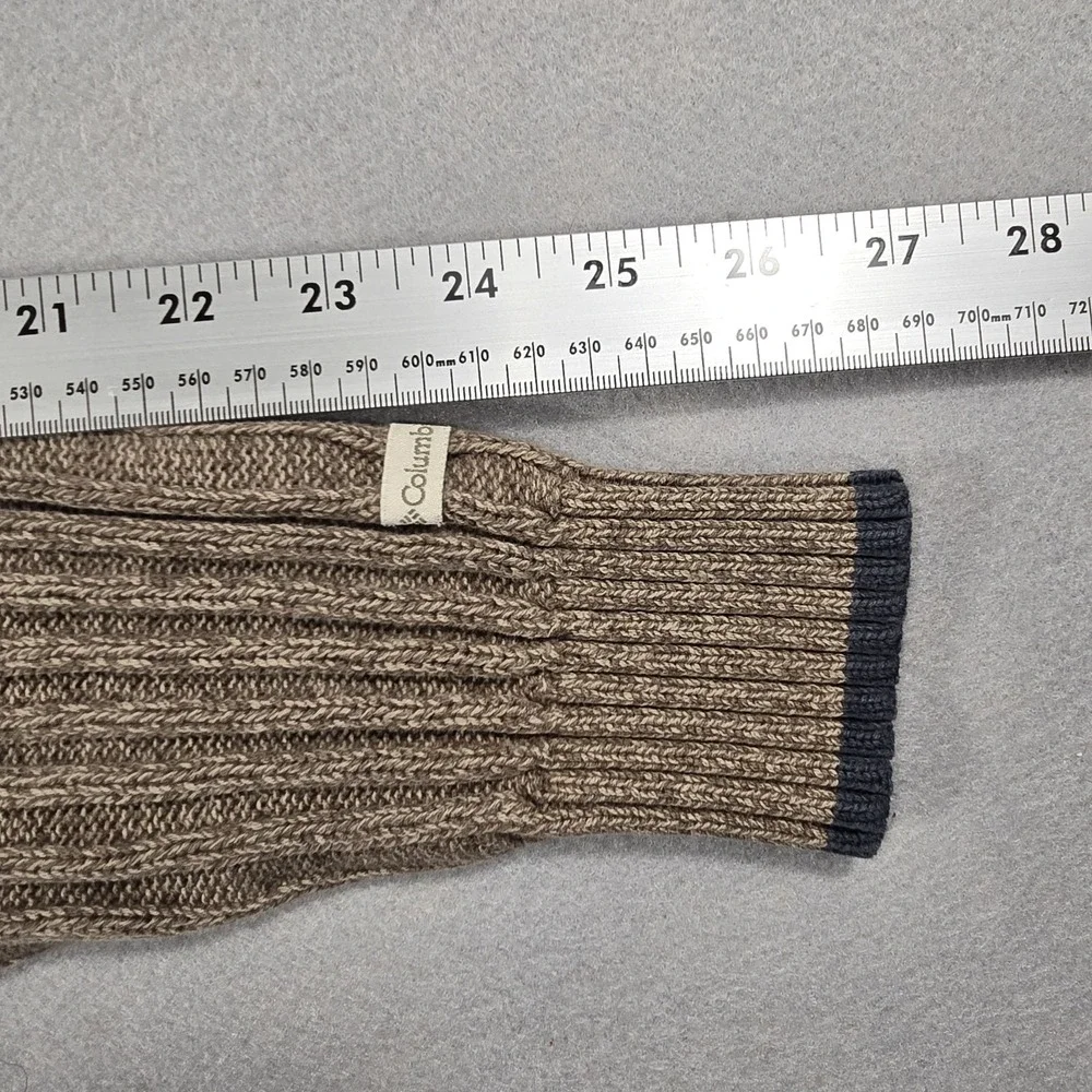 Columbia Sweater Mens Medium Brown Crewneck Ribbed Knit‎ Raglan Outdoor Pullover